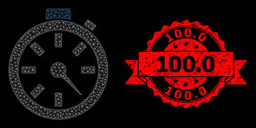 rubber 1000 stamp seal and polygonal net timer vector image