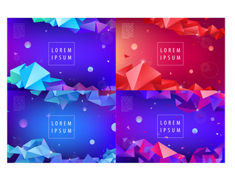 set of abstract triangular banners vector