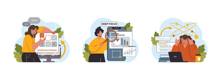 hyperfocus set focus and concentration skill vector image