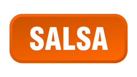 salsa button square 3d push vector image