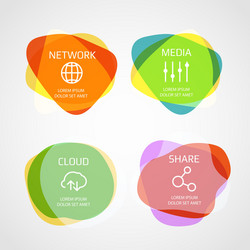 different color blobs with template text elements vector image