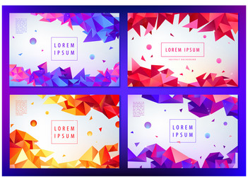 set of abstract triangular banners vector image
