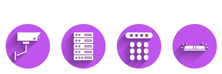set security camera server data web hosting vector image