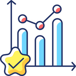 statistic progress rgb color icon vector