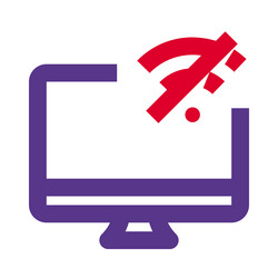 wi-fi connectivity issue appears in computer vector image