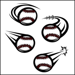 baseball swoosh set 4 vector