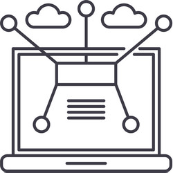 computer network icon linear isolated vector image