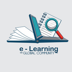 E-learning global community vector