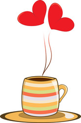 Coffee love paper cut design background Royalty Free Vector