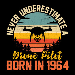 pilot gift retro vintage drone t-shirt design vector