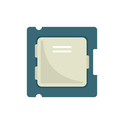 Processor chip icon flat circuit cpu vector