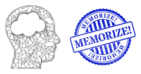 rubber memorize badge and network head brain web vector image