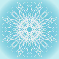 snowflake of ornate shape and structure on a blue vector image
