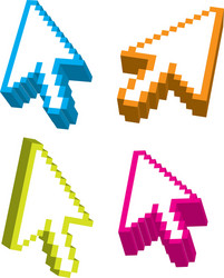 3d arrows cursor over white background vector