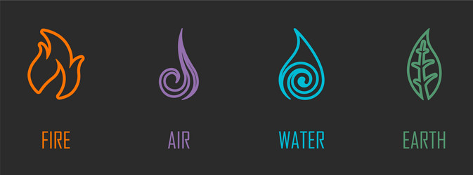 abstract four elements line symbols vector