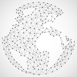 abstract world map of dots and line vector image