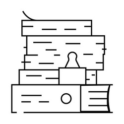 document paper stack line icon vector image