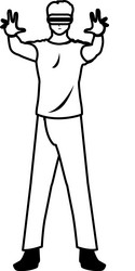 man using technology augmented reality vector image