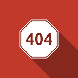 page with a 404 error icon long shadow vector image