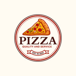 pizzeria emblem on blackboard pizza logo Vector Image