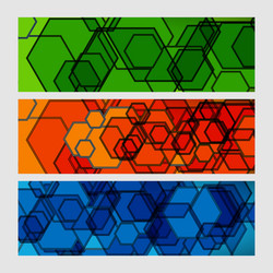 set abstract modern pattern of hexagons circuits vector image