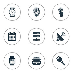 set of simple internet icons elements datacenter vector image