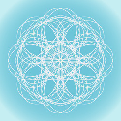 snowflake of ornate shape and structure on a blue vector image