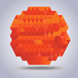 abstract geometric orange with triangles pattern vector image