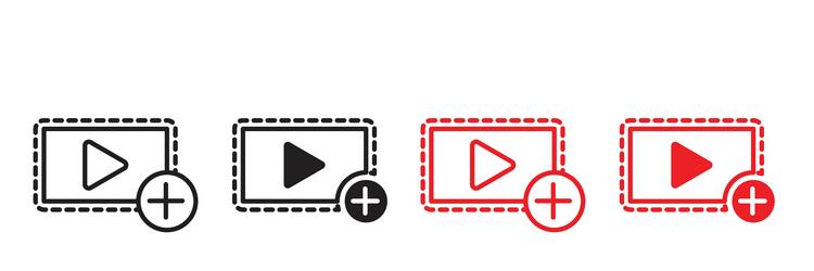 attach video file icon for quick upload and media vector image