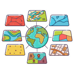 GIS Data Layers Spatial Analysis vector image