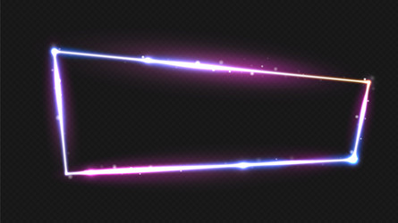 Red neon frame lighting banner on transparent Vector Image