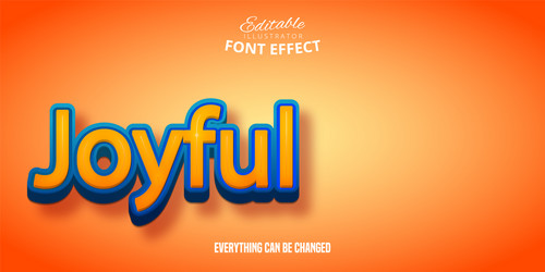 Joyful text 3d editable font effect vector