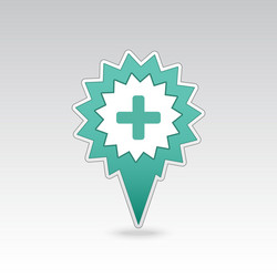 plus hospital pharmacy clinic pin map icon vector