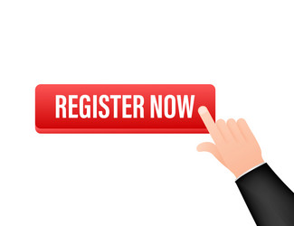 register now with cursor button internet icon vector image