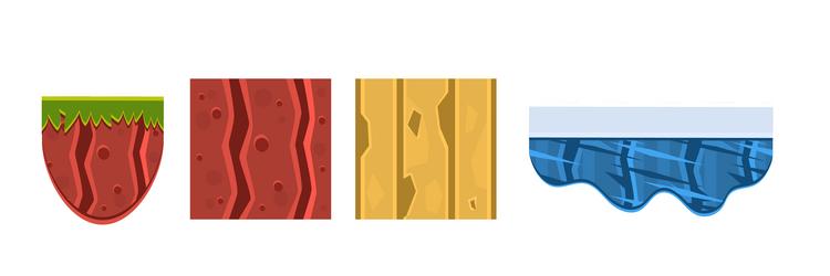 soil layers and different game platform set vector image