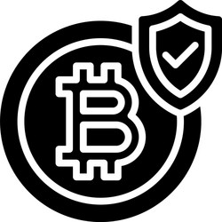 bitcoin with shield icon cryptocurrency related vector image