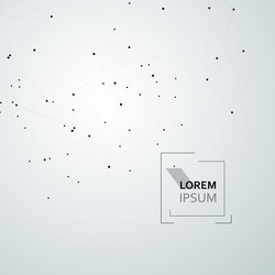 line art wireframe with black network dots data vector image