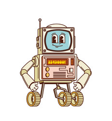Retro Robot Character - Space Bot vector image