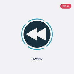 two color rewind icon from user interface concept vector image