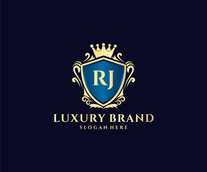 Rj initial letter luxury calligraphic feminine Vector Image