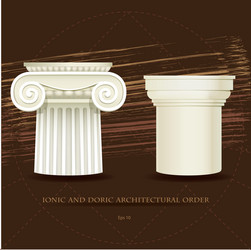Ancient Greek Columns - Ionic & Doric vector image
