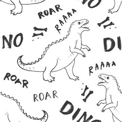 Cute Dino Seamless Pattern Vector Image