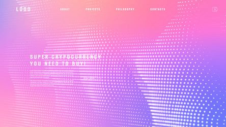 landing page abstract design with particle tunnel vector image