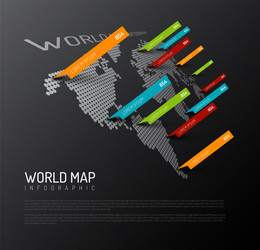 Light world map with droplets pointer marks vector