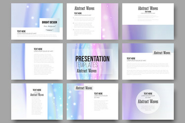 Set of 9 templates for presentation slides vector