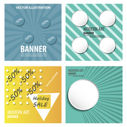 set of modern art abstract banner square frame vector image