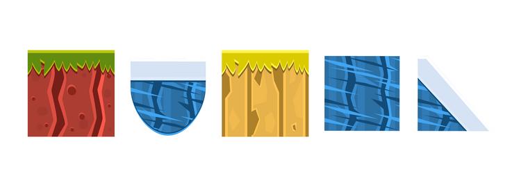 soil layers and different game platform set vector image