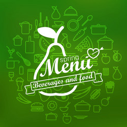Spring Menu Signage Spring menu label design lineart concept Vector Image