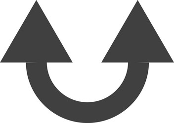 arrows up curved design with two different ways vector image