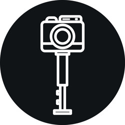 camera over tripod line block style icon vector image